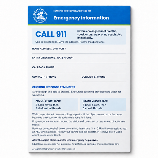 Choking Preparedness Refrigerator Magnet